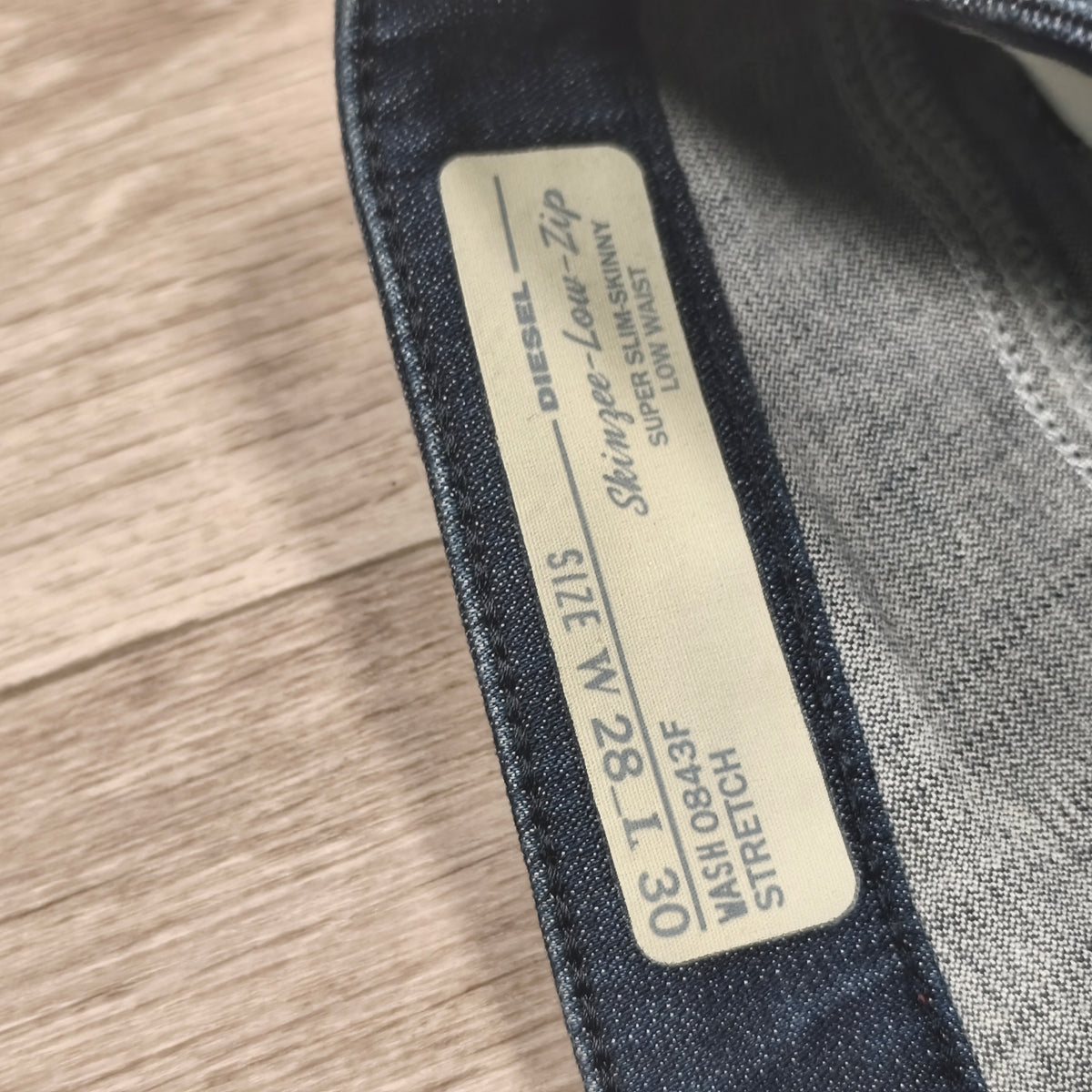 Diesel Skinzee Low Zip Women Jeans W28 L30 Stretch Skinny Dark Wash 0843F