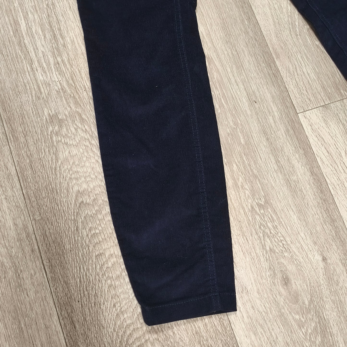 NEXT Petite Womens Navy Blue Corduroy Trousers Pants Size UK 12P EU 40 Stretch