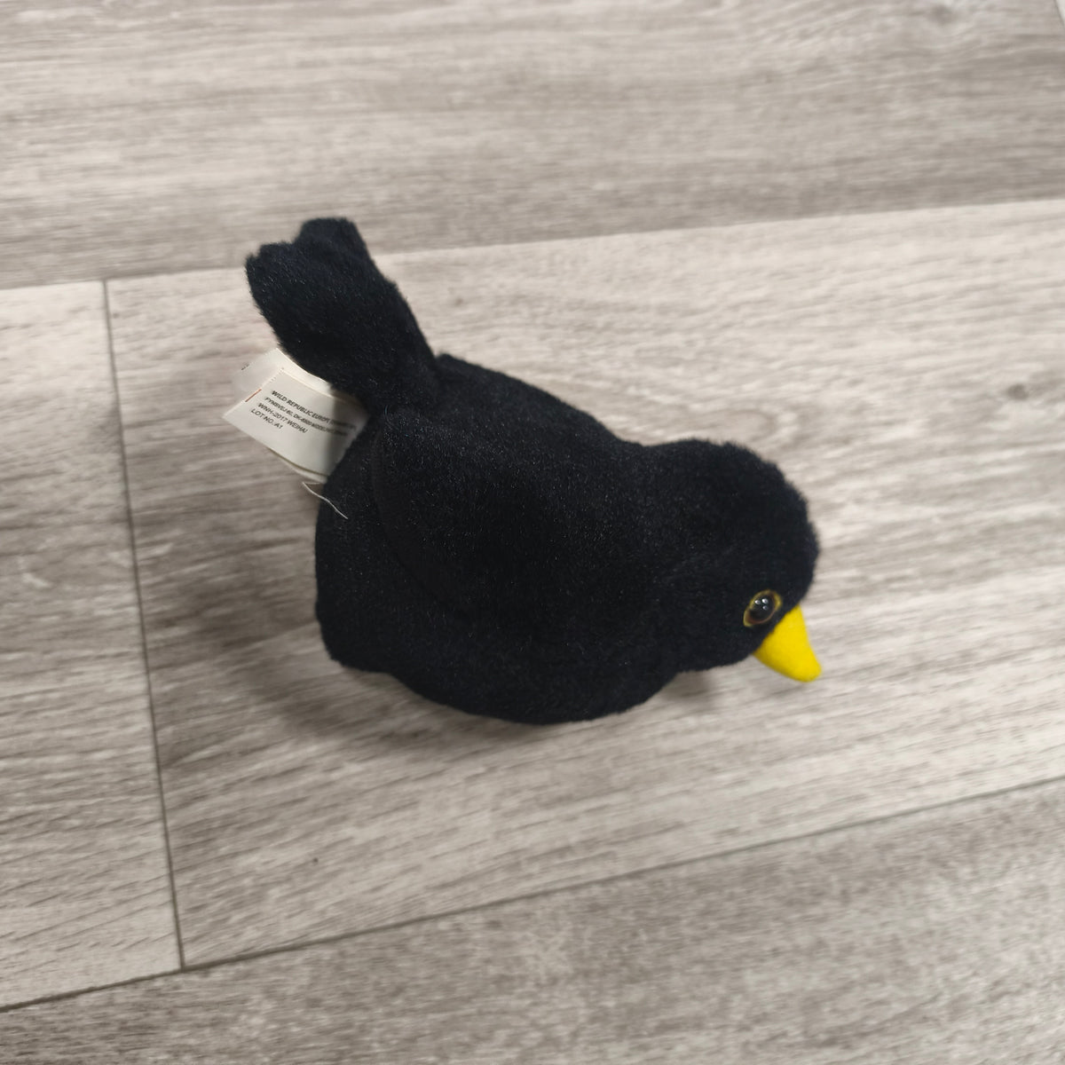 Wild Republic Blackbird Plush Toy Yellow Beak Bird Cornell Lab Defect