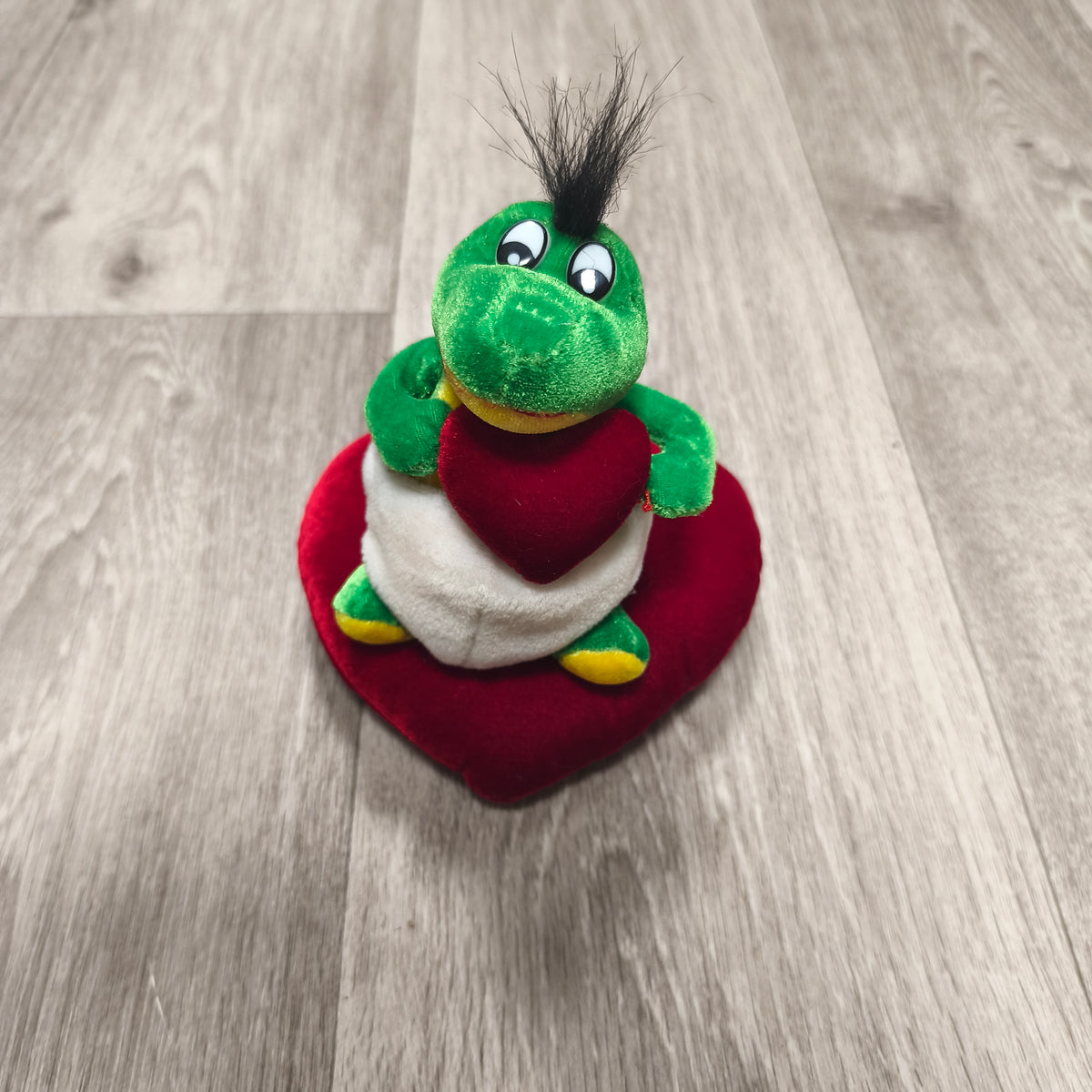 Green Alligator Crocodile Plush Red Heart Valentine Stuffed Animal