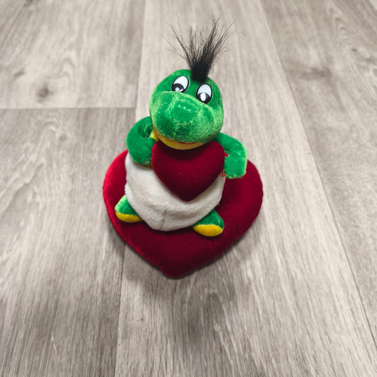 Green Alligator Crocodile Plush Red Heart Valentine Stuffed Animal