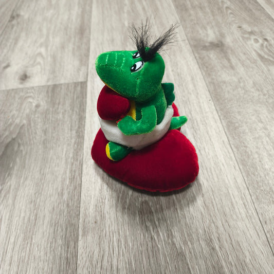 Green Alligator Crocodile Plush Red Heart Valentine Stuffed Animal