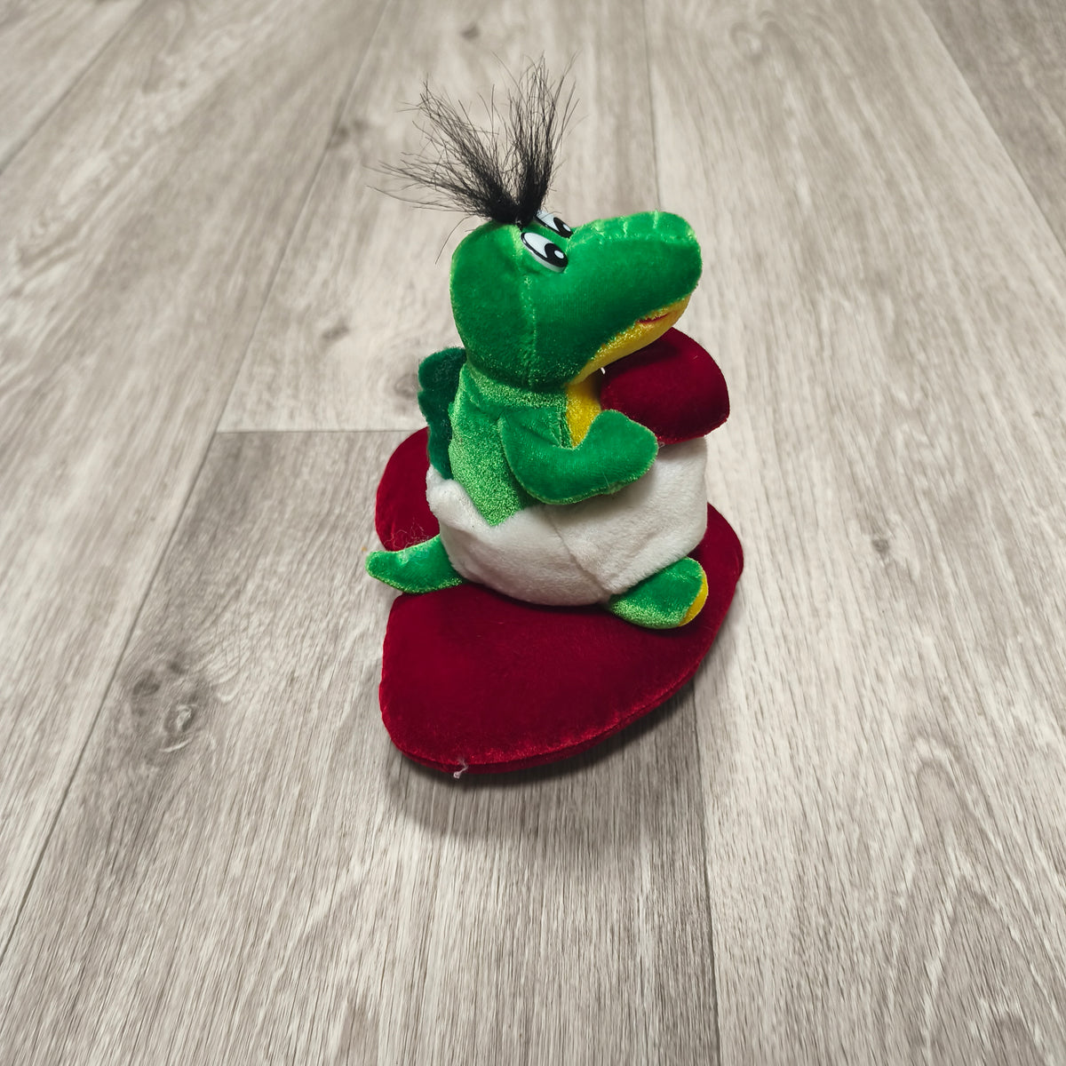 Green Alligator Crocodile Plush Red Heart Valentine Stuffed Animal