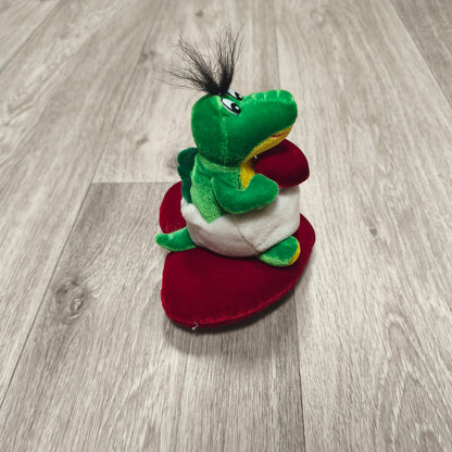 Green Alligator Crocodile Plush Red Heart Valentine Stuffed Animal