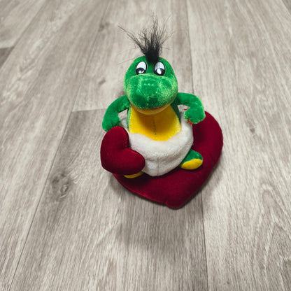Green Alligator Crocodile Plush Red Heart Valentine Stuffed Animal