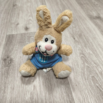 Windel Plush Bunny Rabbit Stuffed Animal Blue Overalls Gingham Soft Toy
