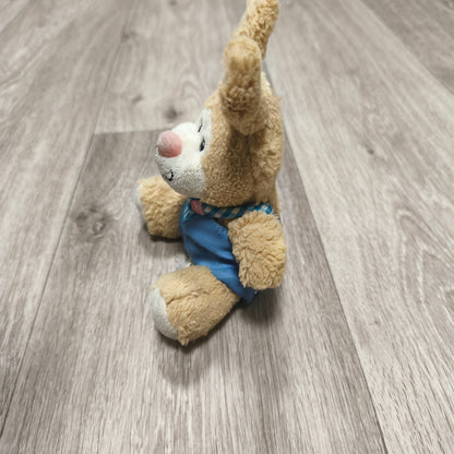 Windel Plush Bunny Rabbit Stuffed Animal Blue Overalls Gingham Soft Toy