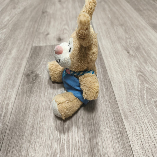 Windel Plush Bunny Rabbit Stuffed Animal Blue Overalls Gingham Soft Toy