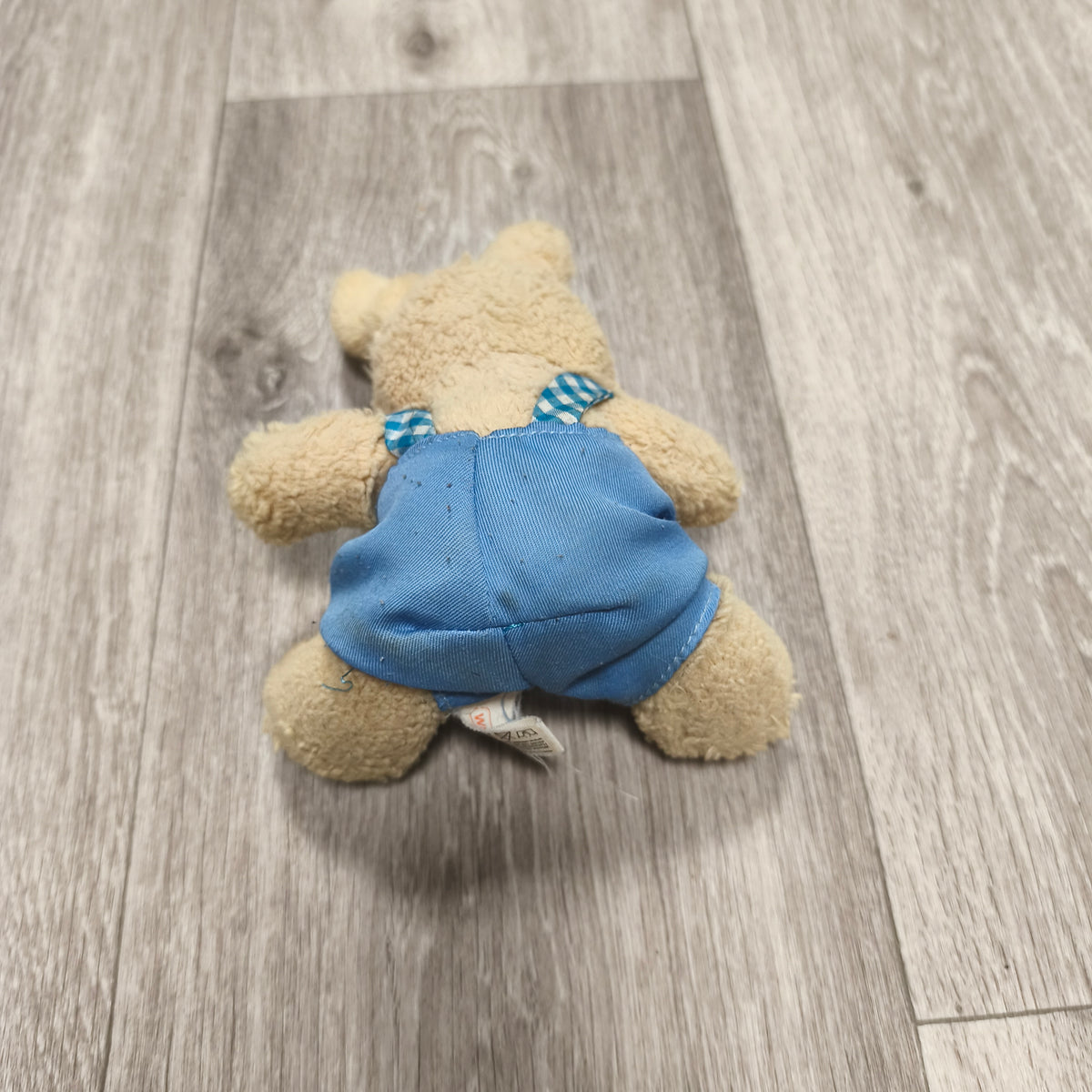 Windel Plush Bunny Rabbit Stuffed Animal Blue Overalls Gingham Soft Toy