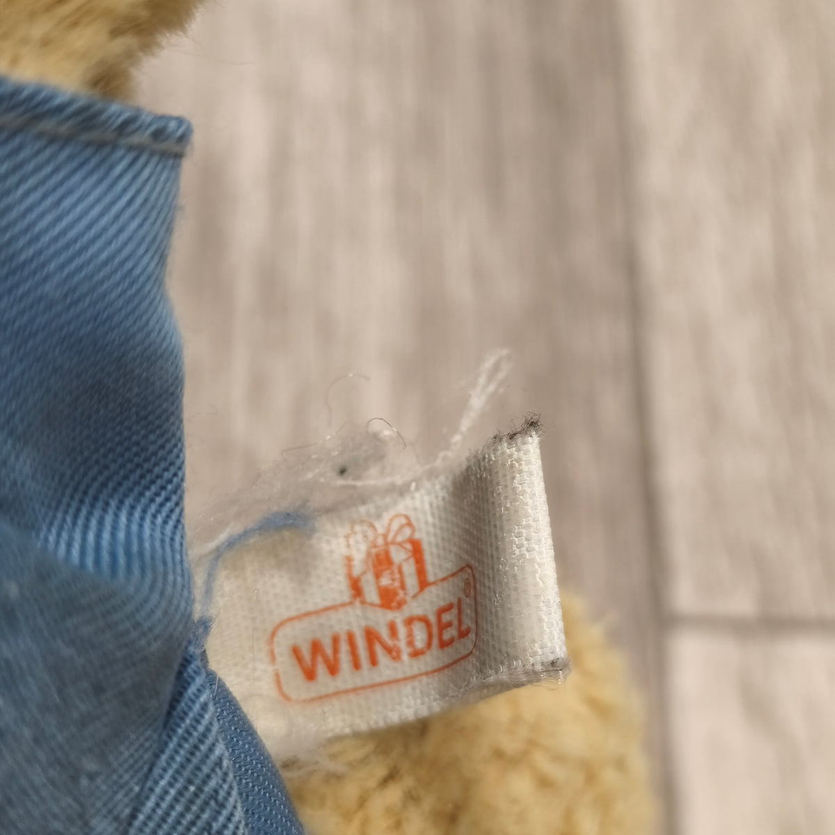 Windel Plush Bunny Rabbit Stuffed Animal Blue Overalls Gingham Soft Toy