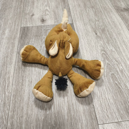 Brown Rhinoceros Plush Stuffed Animal Toy Soft Rhino Small