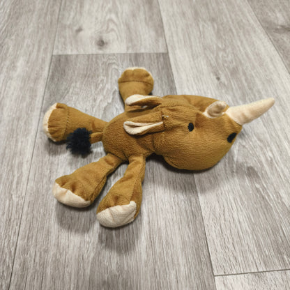 Brown Rhinoceros Plush Stuffed Animal Toy Soft Rhino Small