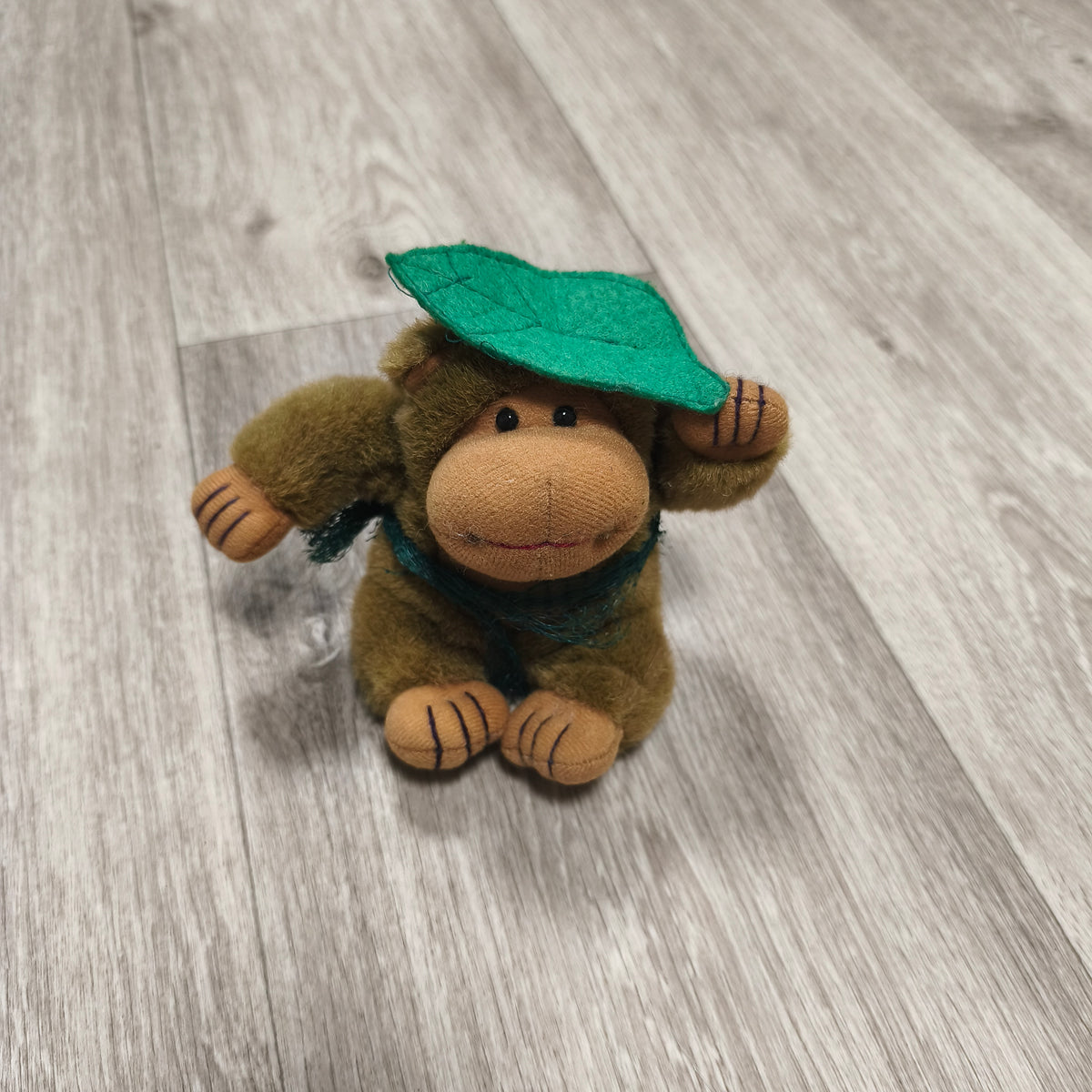 Gifts & Treats London Brown Monkey Plush Soft Toy With Green Leaf