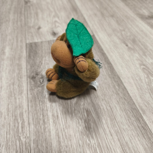 Gifts & Treats London Brown Monkey Plush Soft Toy With Green Leaf