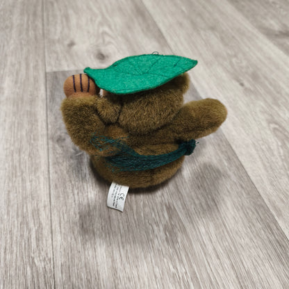 Gifts & Treats London Brown Monkey Plush Soft Toy With Green Leaf