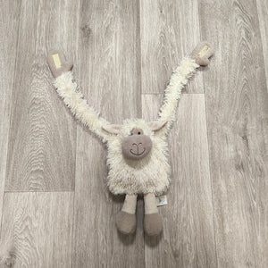 Plush Sheep Lamb Long Arm Hanging Toy Curtain Tie Back Cream Beige Soft Stuffed