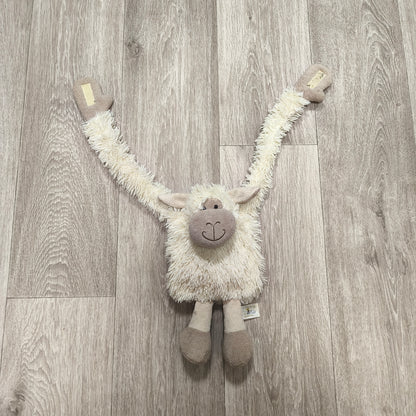 Plush Sheep Lamb Long Arm Hanging Toy Curtain Tie Back Cream Beige Soft Stuffed