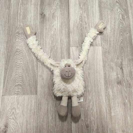 Plush Sheep Lamb Long Arm Hanging Toy Curtain Tie Back Cream Beige Soft Stuffed