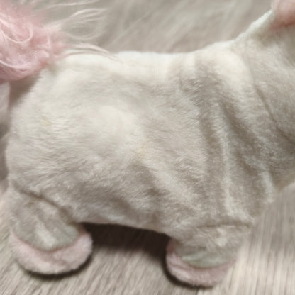Sainsbury's White Pink Unicorn Plush Toy Stuffed Animal Zippered Belly