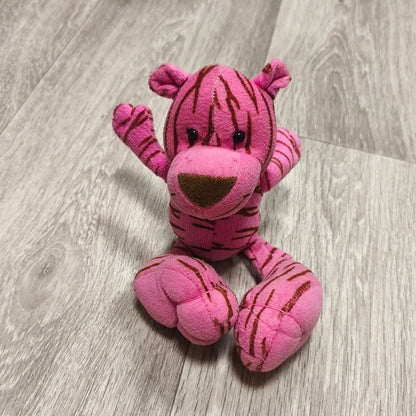 Pink Tiger Plush Stuffed Animal Toy Brown Striped Soft Cute Plushie