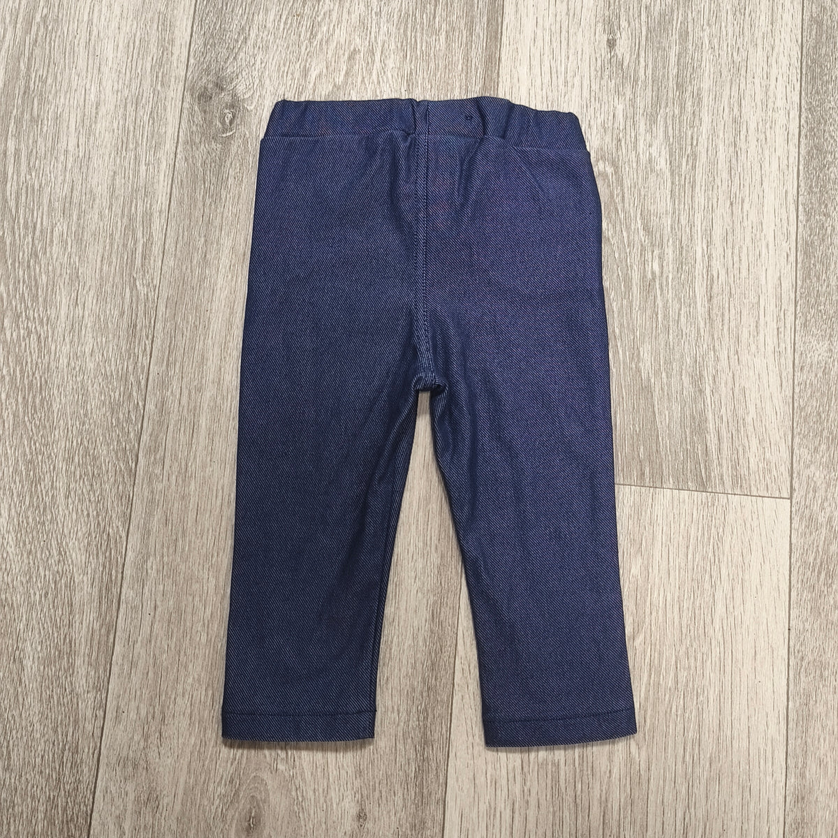 Polarn O. Pyret Denim Look Pants Leggings Adjustable Waist Blue