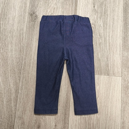 Polarn O. Pyret Denim Look Pants Leggings Adjustable Waist Blue
