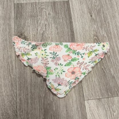 Baby Girl Bandana Drool Bib Floral Flower Snap Closure Ruffle Trim Absorbent