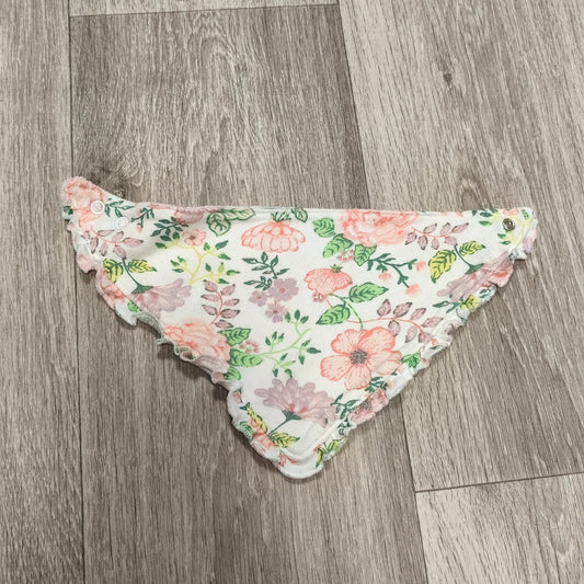 Baby Girl Bandana Drool Bib Floral Flower Snap Closure Ruffle Trim Absorbent