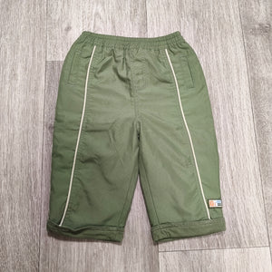 George Baby Green Elastic Waist Trousers Pants Piping Trim 6-9 Months