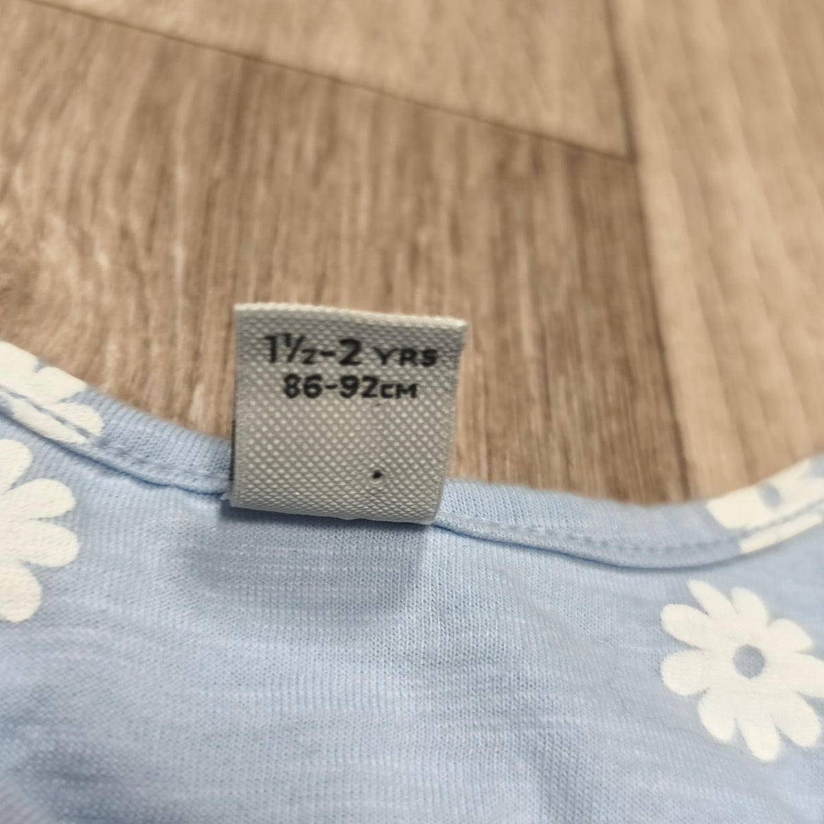 Tu Kids Girls Light Blue Daisy Floral Vest Tank Top Pocket 1.5-2 Yrs 86-92cm