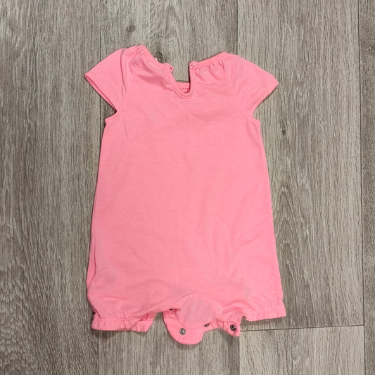Disney Baby Girls Pink Romper Playsuit Short Sleeve Snap Crotch Size 3-6 Months