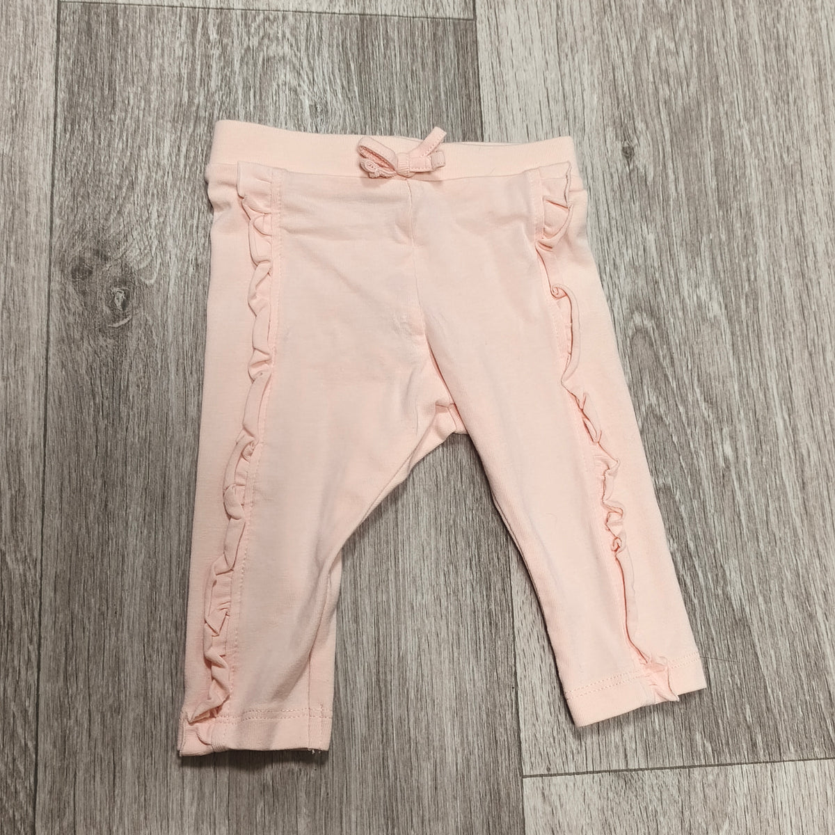 Primark Cares Baby Girl Pink Ruffle Leggings Pants Bow 0-3 Months 62cm