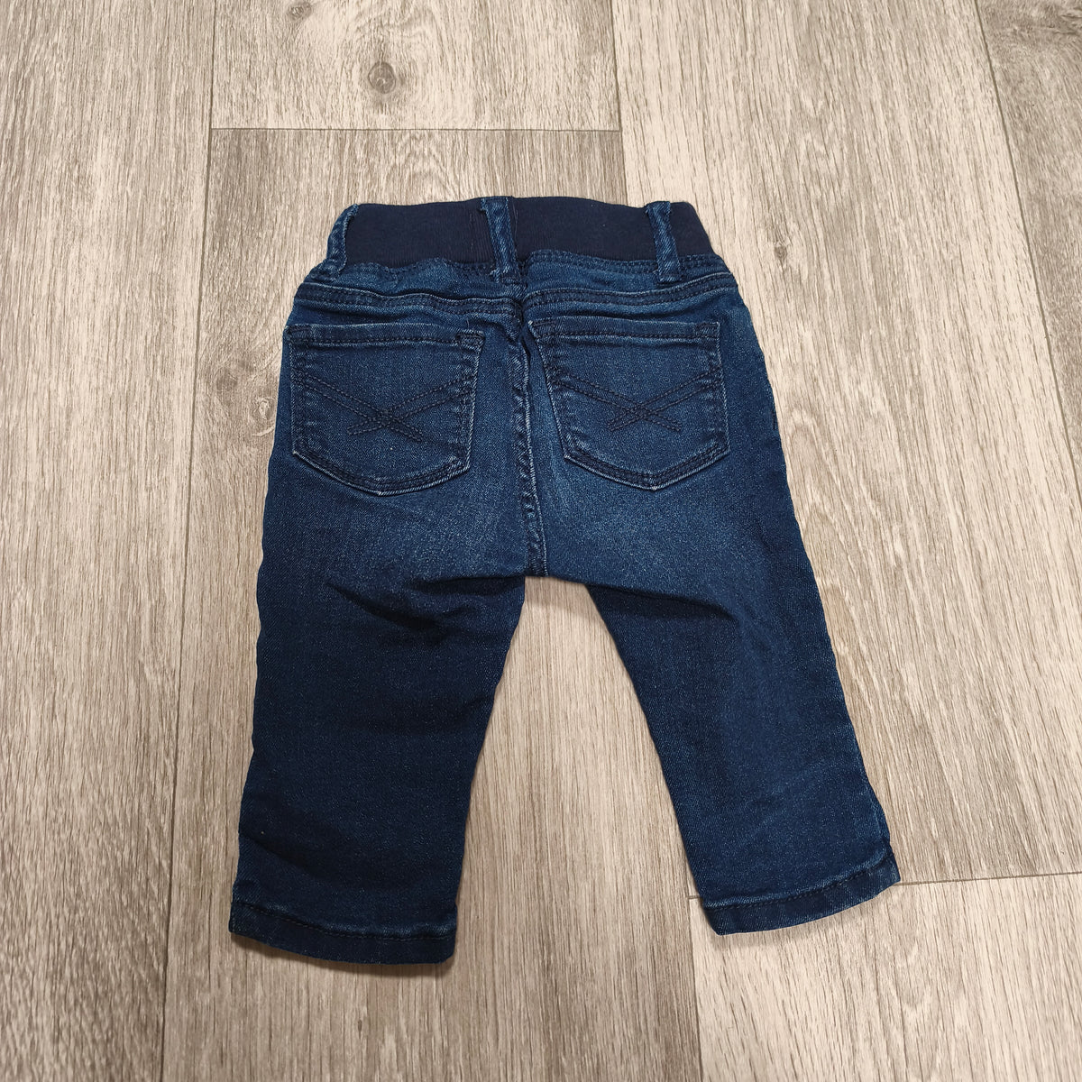 Baby Gap Baby Jeans Pull On Elastic Waist Dark Wash Blue Denim Pants 3-6 Months