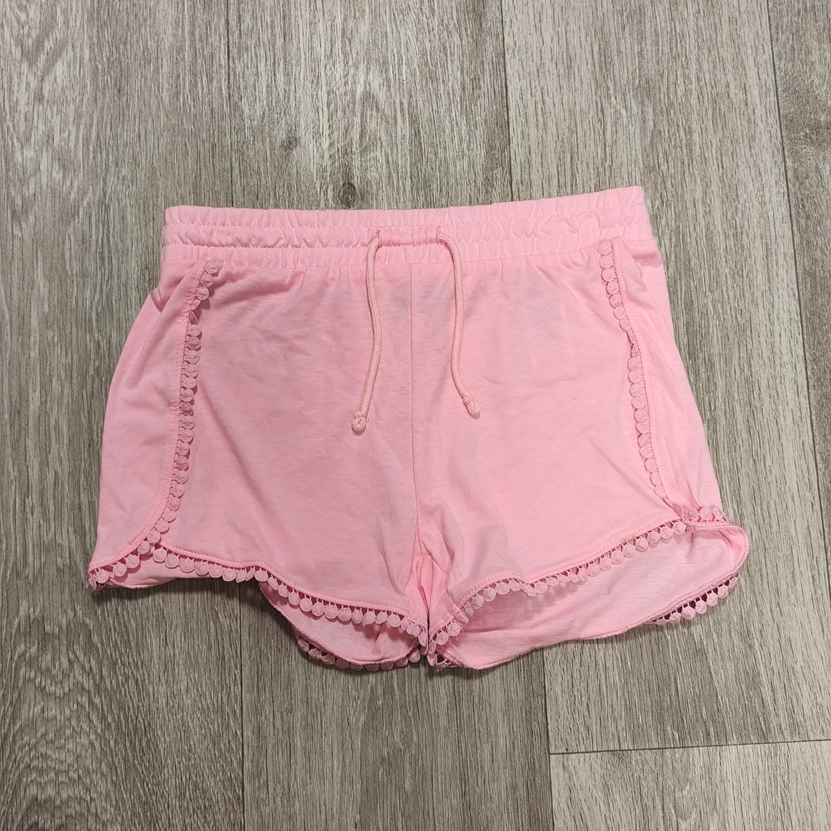 Destination Girls Pink Pom Pom Trim Casual Drawstring Shorts Size 164