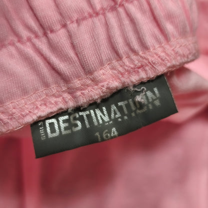 Destination Girls Pink Pom Pom Trim Casual Drawstring Shorts Size 164