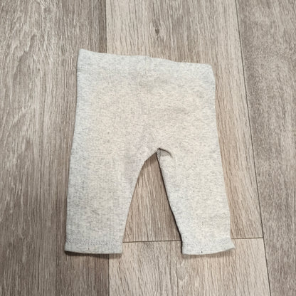 Tu Baby Girls Grey Ribbed Leggings Pants Bow Detail 3-6 Months 62-68cm Stretch