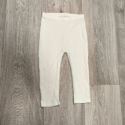 Baby Ribbed Leggings Off White Cream Pants Unisex Toddler 18-24 Months