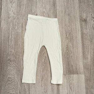 Baby Ribbed Leggings Off White Cream Pants Unisex Toddler 18-24 Months