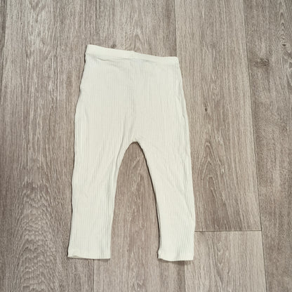 Baby Ribbed Leggings Off White Cream Pants Unisex Toddler 18-24 Months