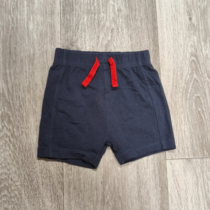 Nutmeg Baby Shorts Navy Blue Cotton Drawstring 3-6 Months 68cm Elastic Waist