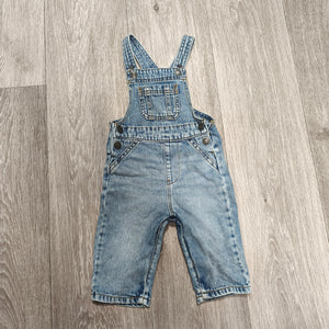 George Baby Blue Denim Dungarees Overalls Size 6-9 Months