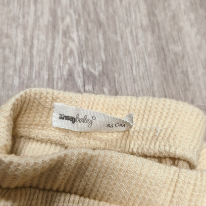 Sinsay Baby Newborn Waffle Knit Shorts Cream Beige Elastic Waist Cuffed 56 CM