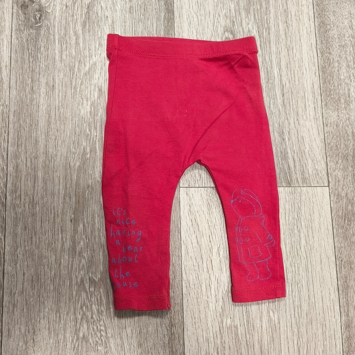 George Paddington Bear Baby Girls Pink Leggings Pants 3-6 Months