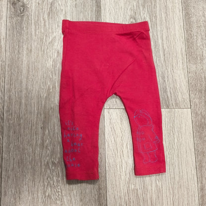 George Paddington Bear Baby Girls Pink Leggings Pants 3-6 Months