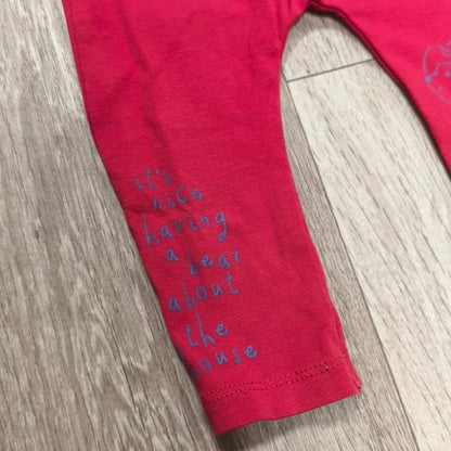 George Paddington Bear Baby Girls Pink Leggings Pants 3-6 Months