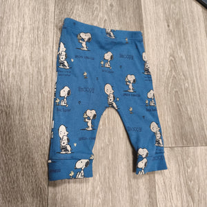 George Peanuts Snoopy Blue Ribbed Knit Baby Leggings Trousers Pants 0-3 Months
