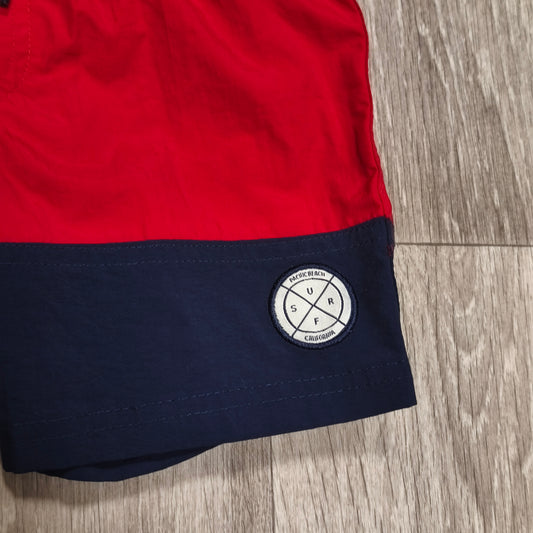 Rebel by Primark Boys Swim Trunks Size 2-3 Yrs 98cm Red Navy Blue Swim Shorts