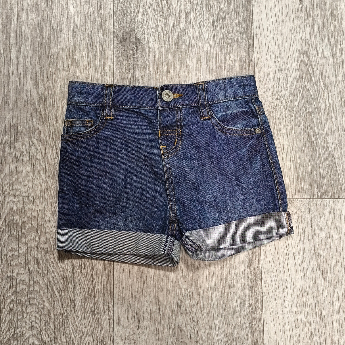 Bluezoo Dark Wash Denim Shorts Cuffed Jean Shorts 18-24 Months