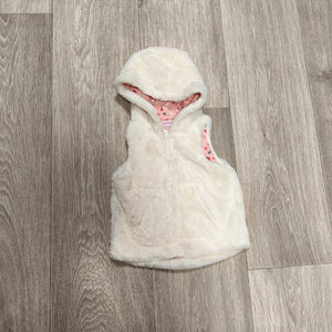 So Cute Baby Girls Cream Faux Fur Hooded Vest Bodywarmer Size 80 (9-12 Months)