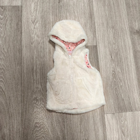 So Cute Baby Girls Cream Faux Fur Hooded Vest Bodywarmer Size 80 (9-12 Months)